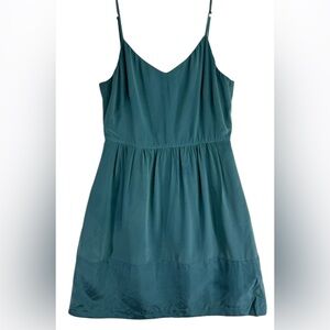 Madewell silk camisole Teal Sleeveless Dress